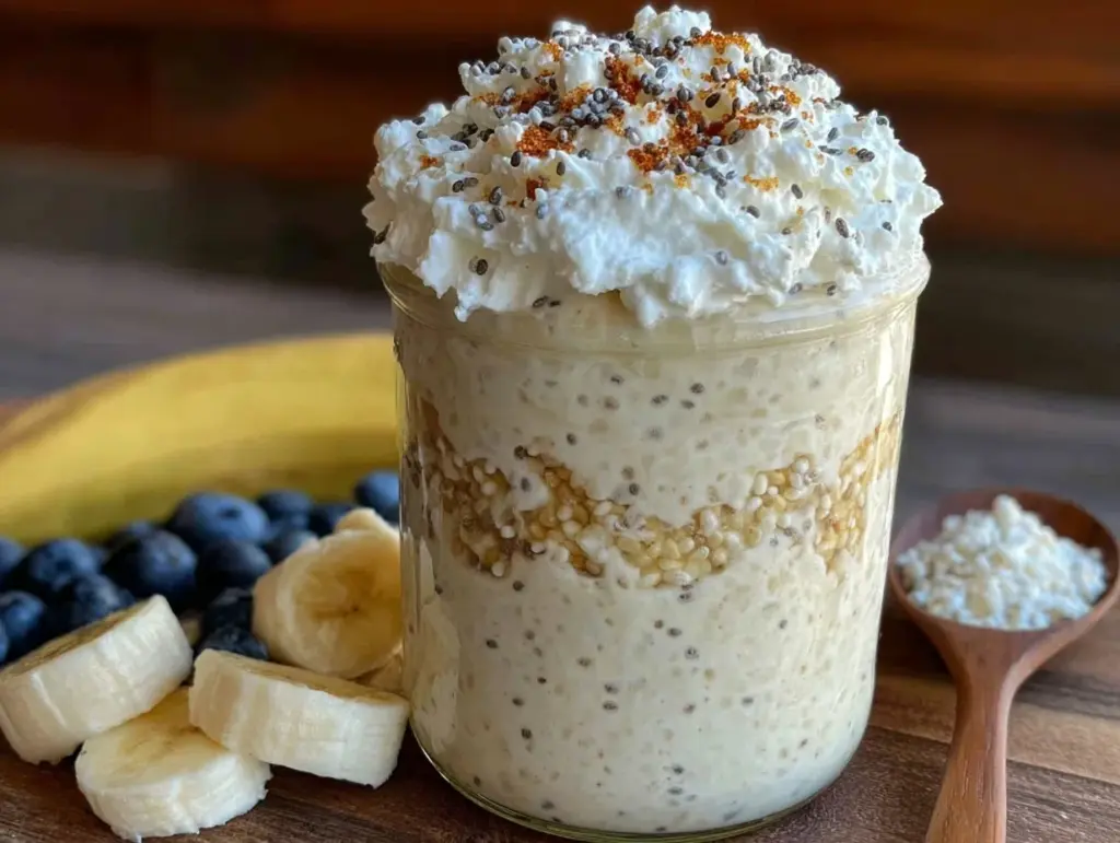 healthy 5-ingredient overnight oat smoothie - featured image