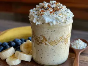 healthy 5-ingredient overnight oat smoothie - featured image