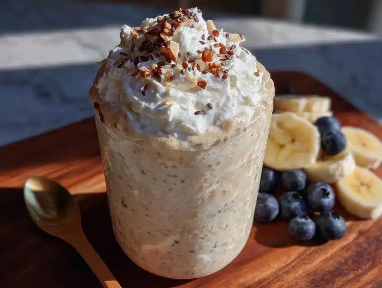 healthy 5-ingredient overnight oat smoothie preparation steps