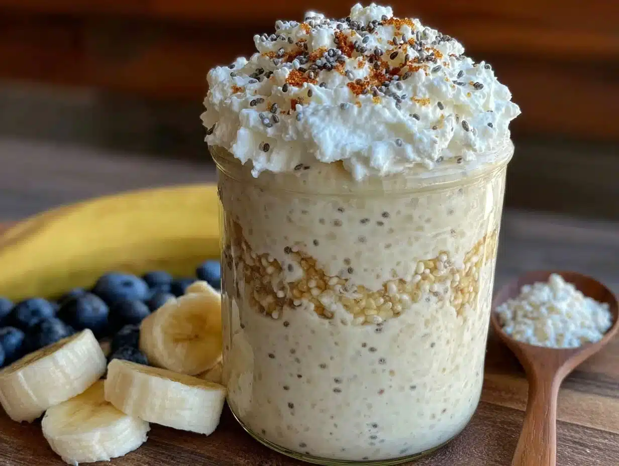 healthy 5-ingredient overnight oat smoothie - featured image