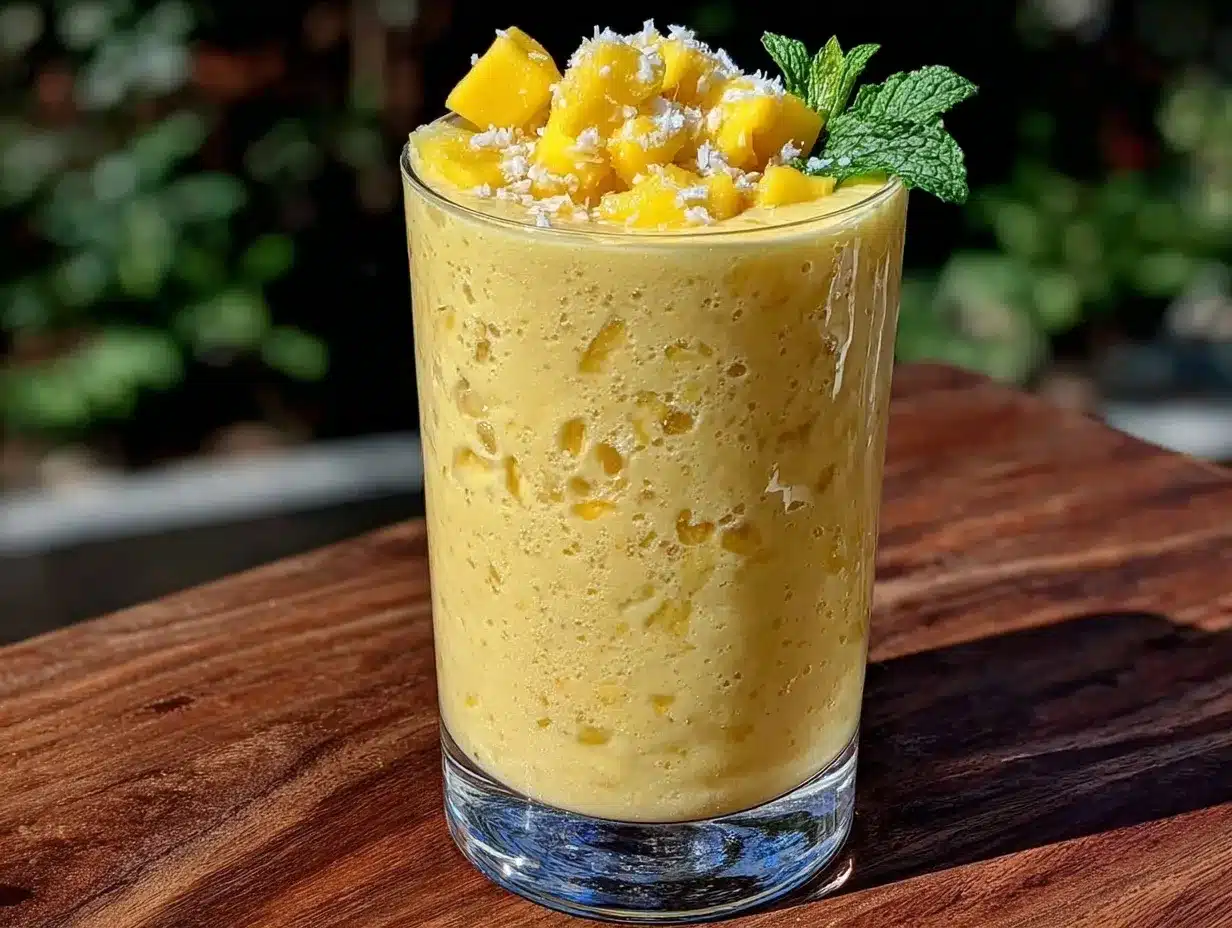 healthy calorie deficit tropical smoothie preparation steps