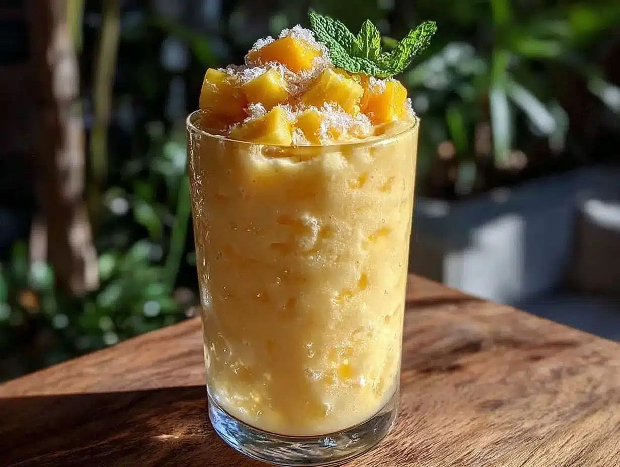 healthy calorie deficit tropical smoothie - featured image