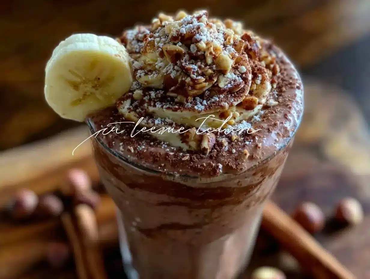 healthy chocolate hazelnut smoothie preparation steps