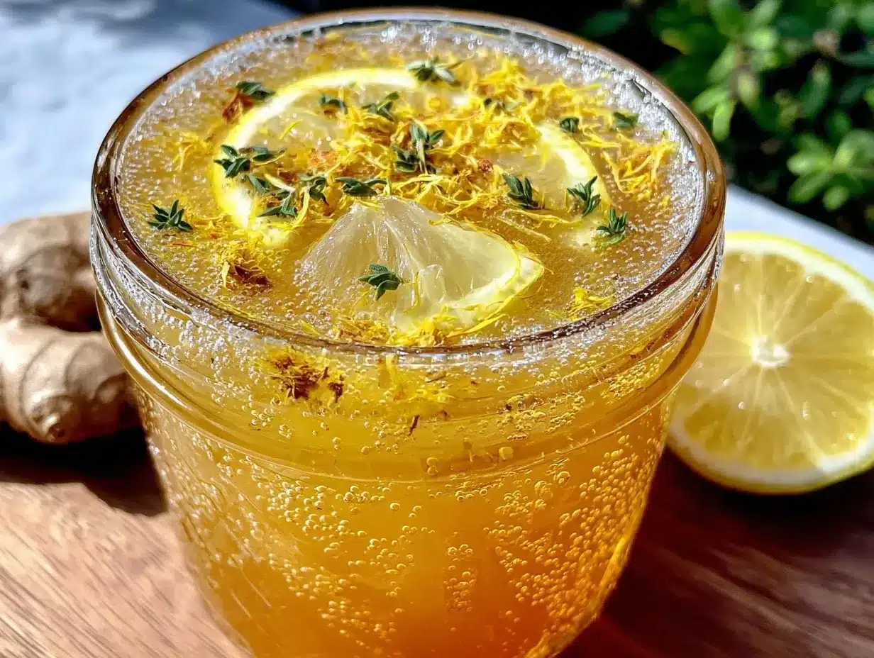 healthy detox lemon ginger turmeric tonic preparation steps