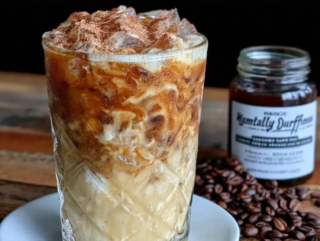 iced vanilla latte preparation steps