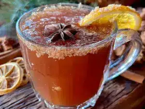 maple bourbon apple cider toddy - featured image