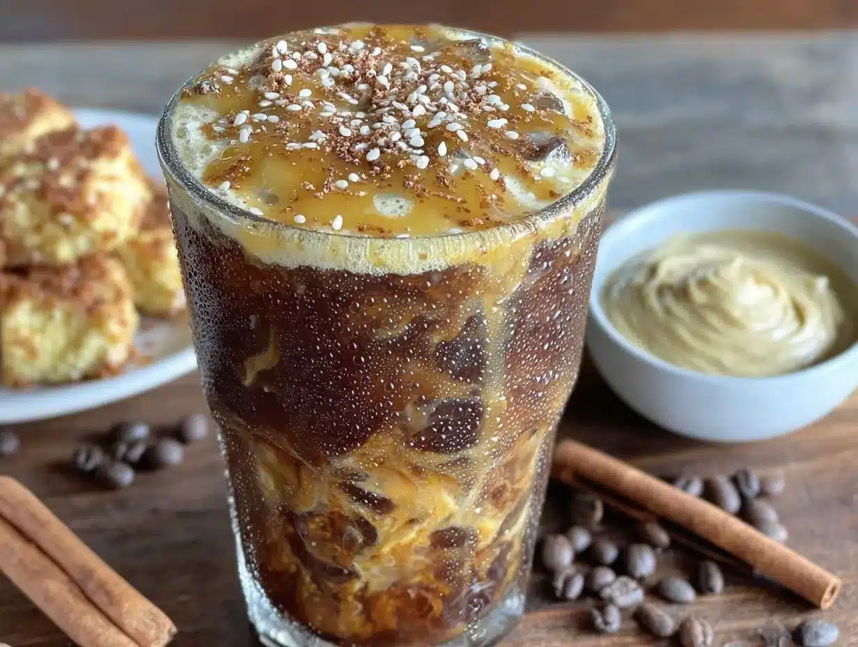 maple tahini iced latte preparation steps