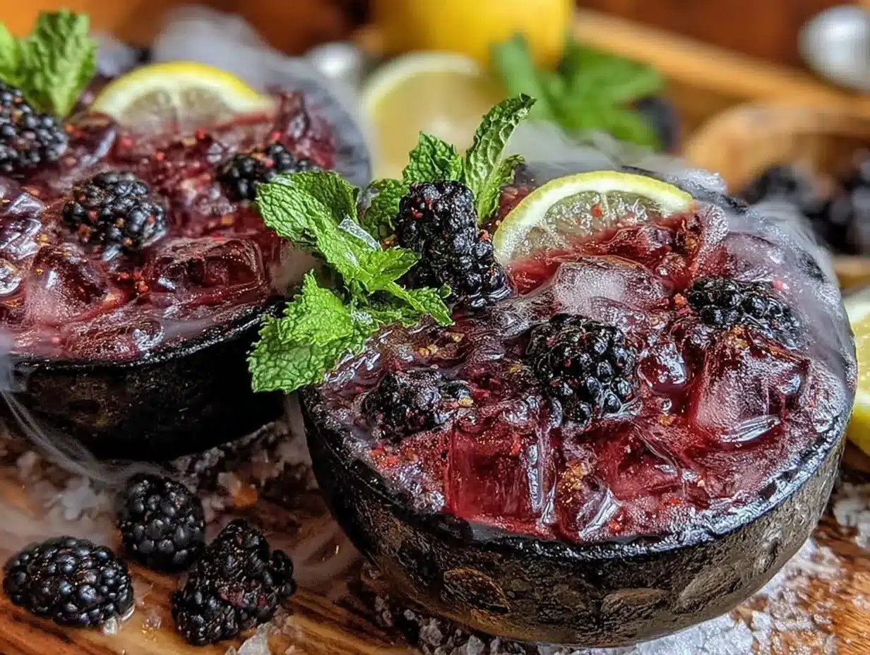 mystical cauldron blackberry gin cocktail preparation steps
