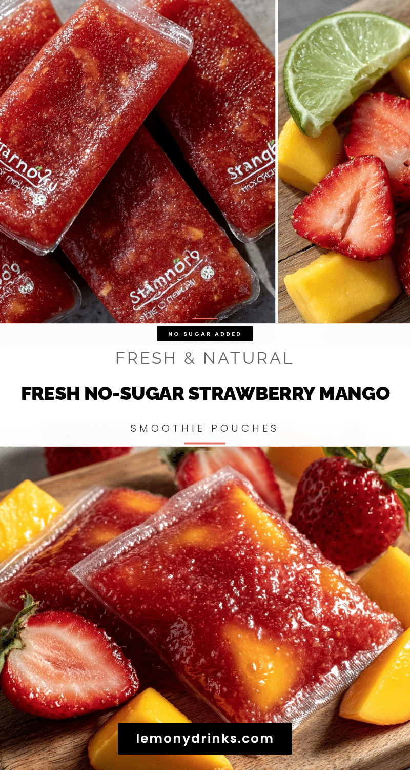 no-sugar-added strawberry mango smoothie pouches recipe