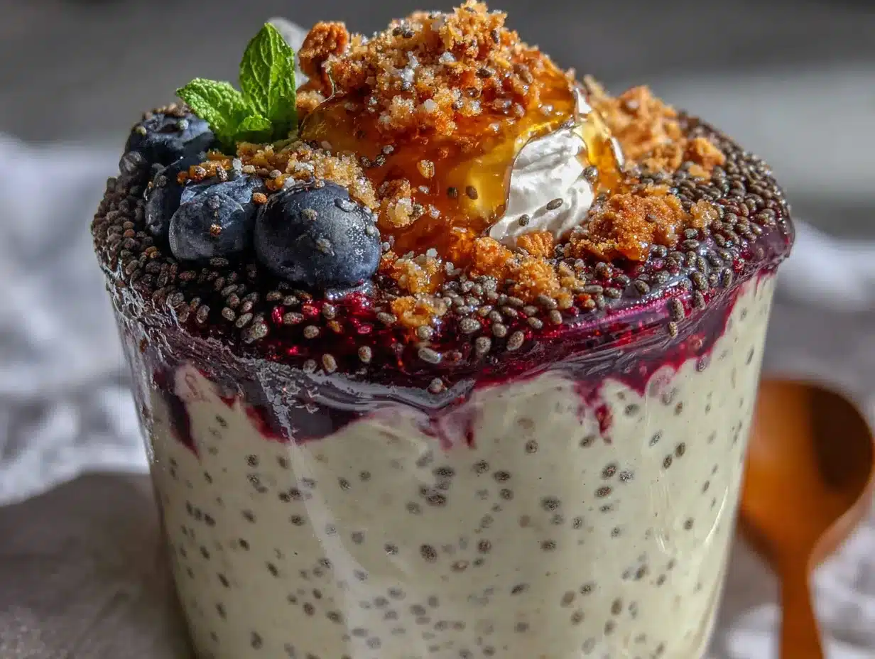 overnight protein chia pudding drink preparation steps
