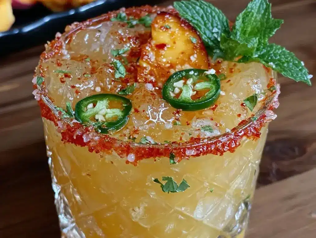 peach jalapeño margarita - featured image