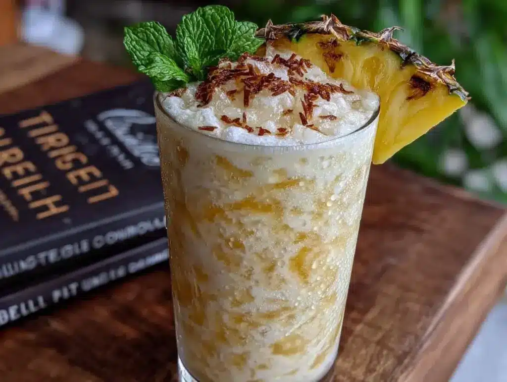 pineapple coconut rum cooler - featured image