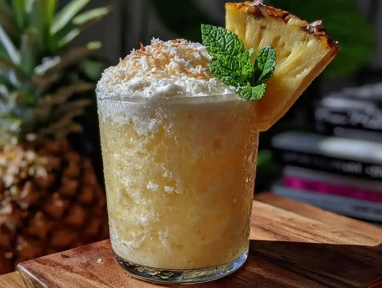 pineapple coconut rum cooler preparation steps