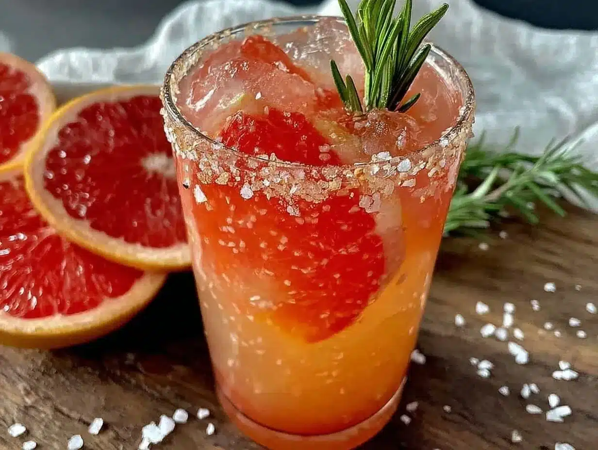Refreshing Grapefruit Rosemary Paloma Cocktail preparation steps