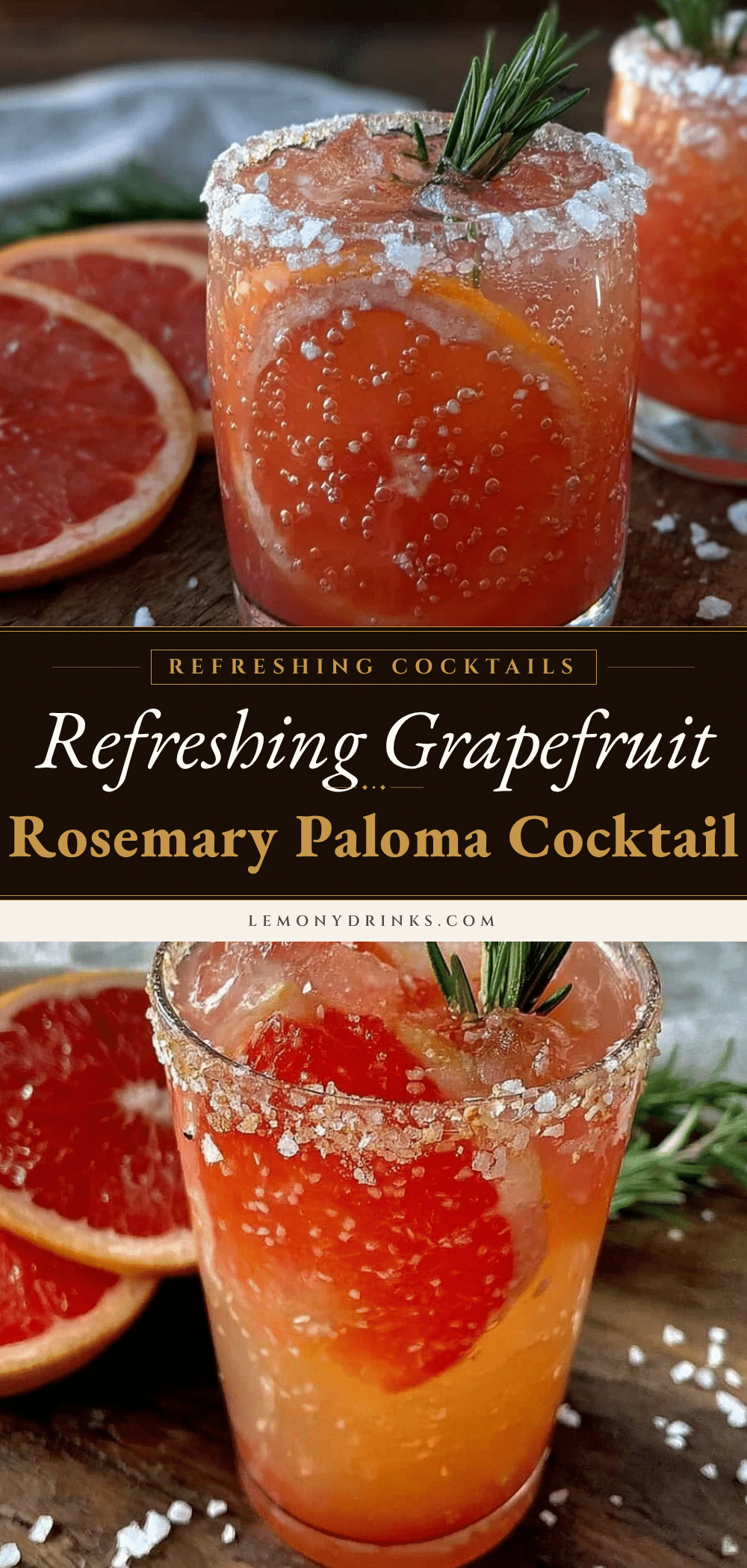 Refreshing Grapefruit Rosemary Paloma Cocktail recipe