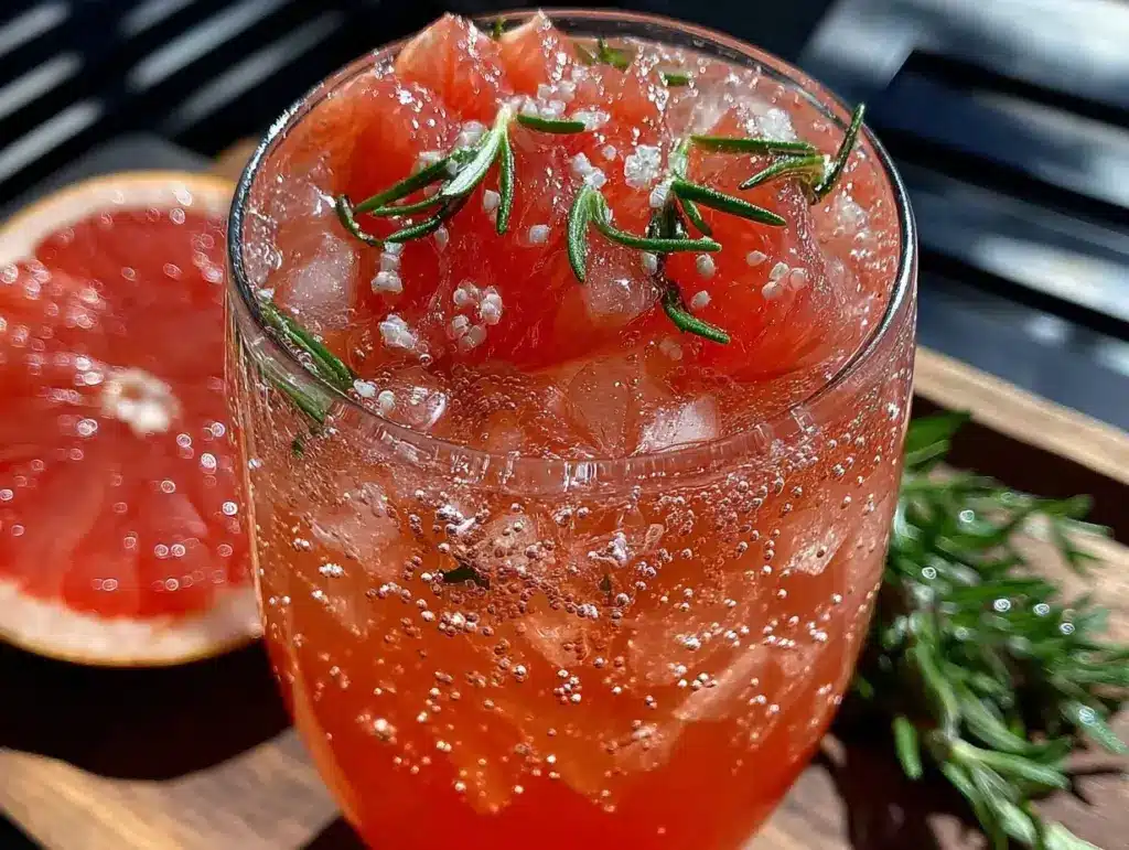 rosemary grapefruit sparkling lemonade shrub - featured image