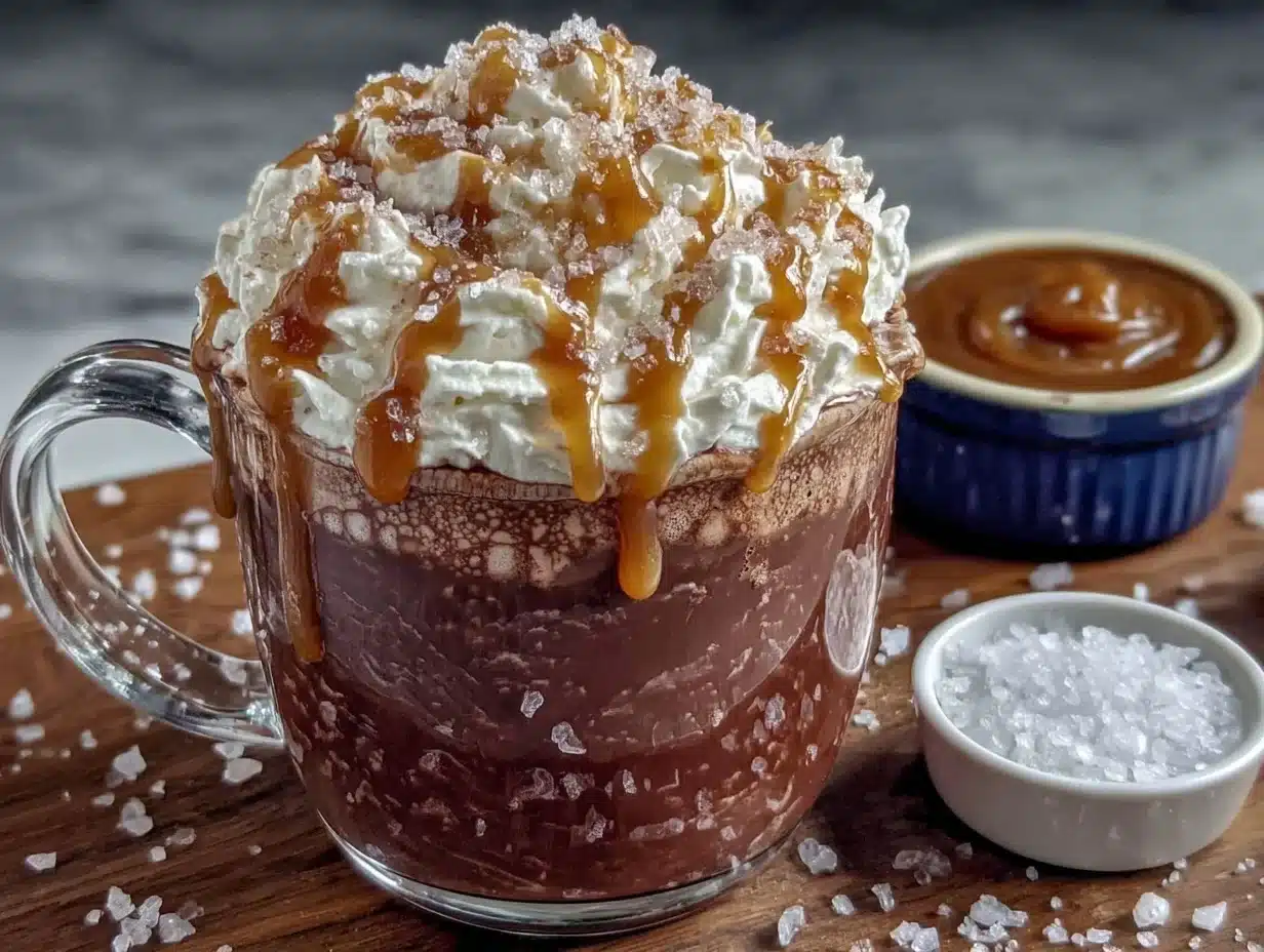 salted caramel hot chocolate - featured image