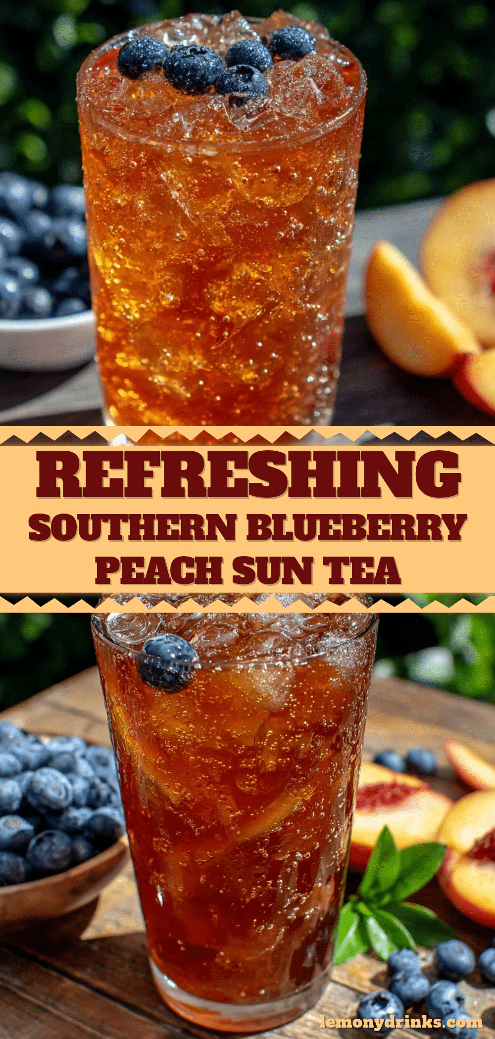 southern-style blueberry peach sun tea recipe