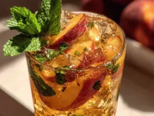 southern sweet peach iced tea - featured image
