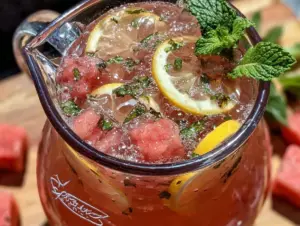 sparkling watermelon mint lemonade - featured image