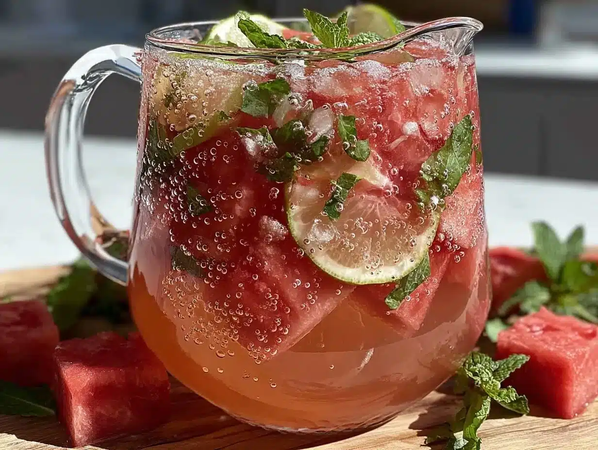 sparkling watermelon mint lemonade preparation steps