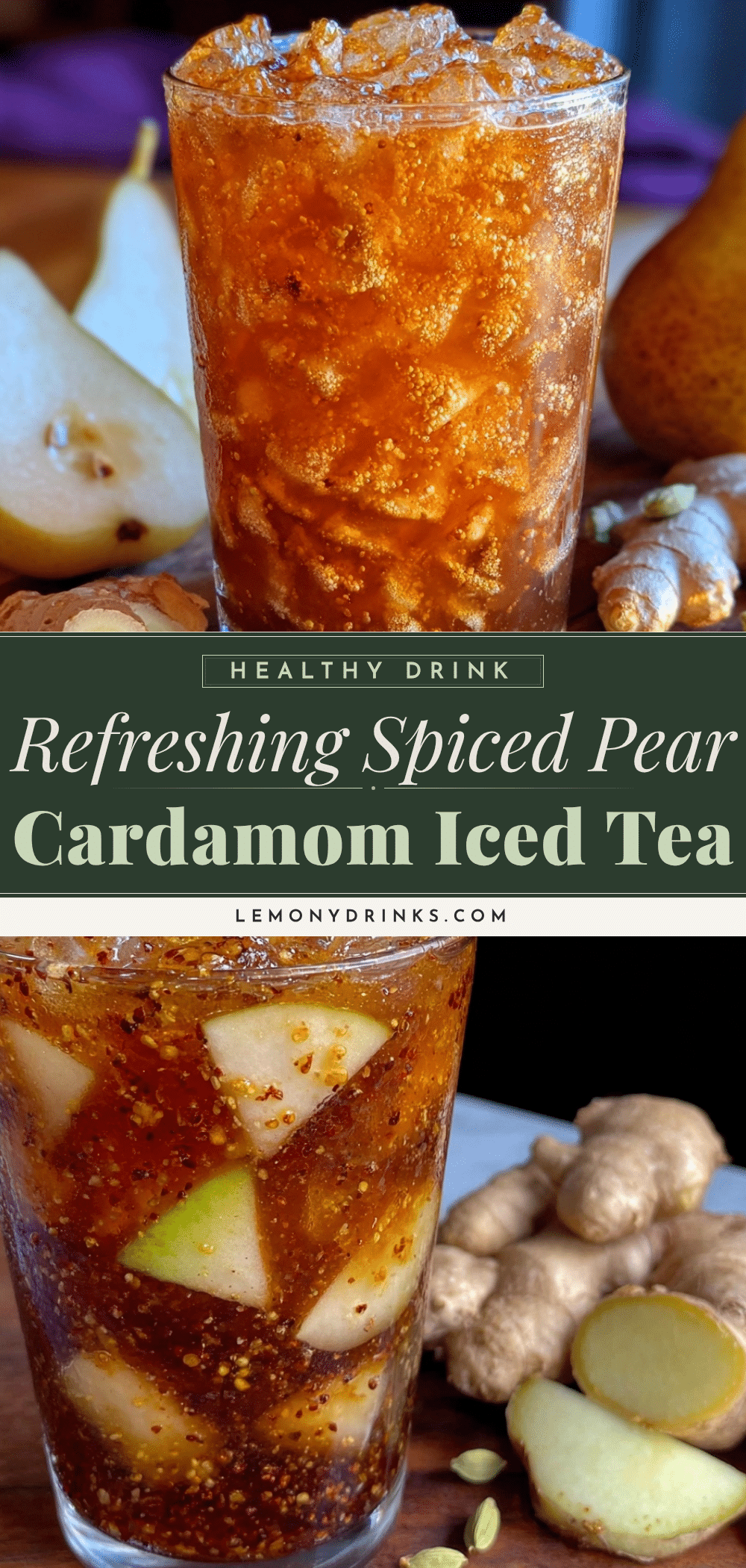 spiced pear and cardamom iced tea recipe