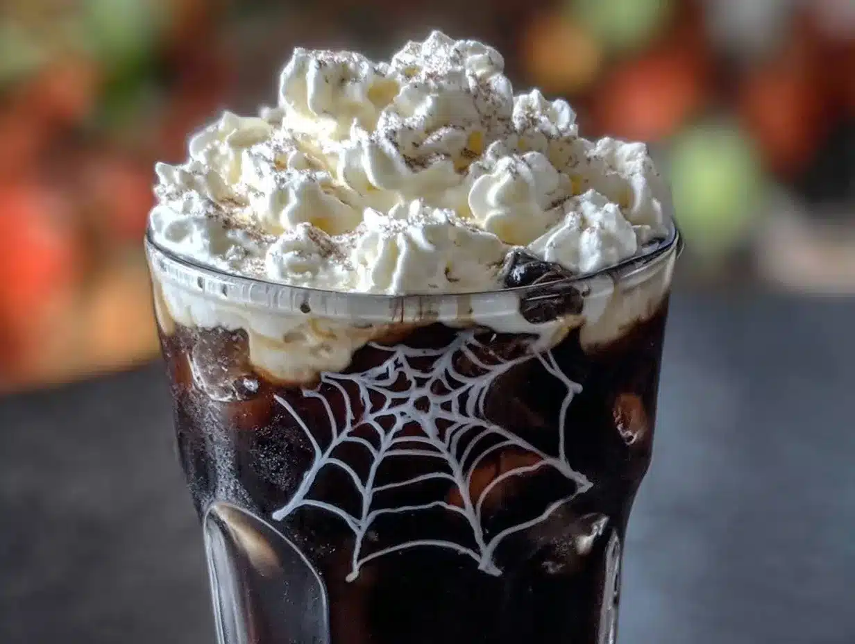 spider web iced latte preparation steps
