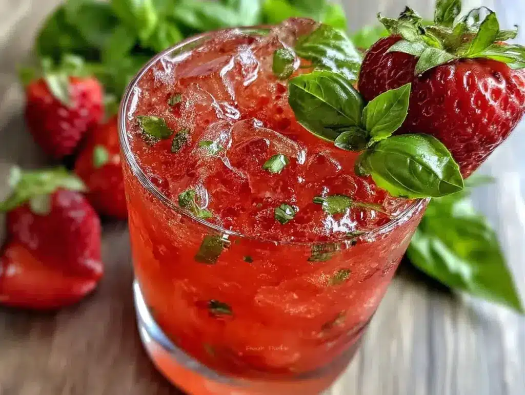strawberry basil smash cocktail - featured image