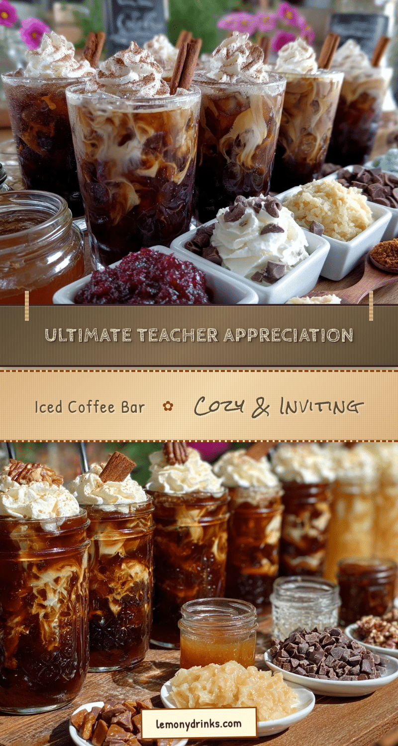 teacher appreciation iced coffee bar setup recipe