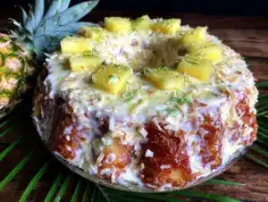 tropical coconut cream pineapple mocktail punch - featured image