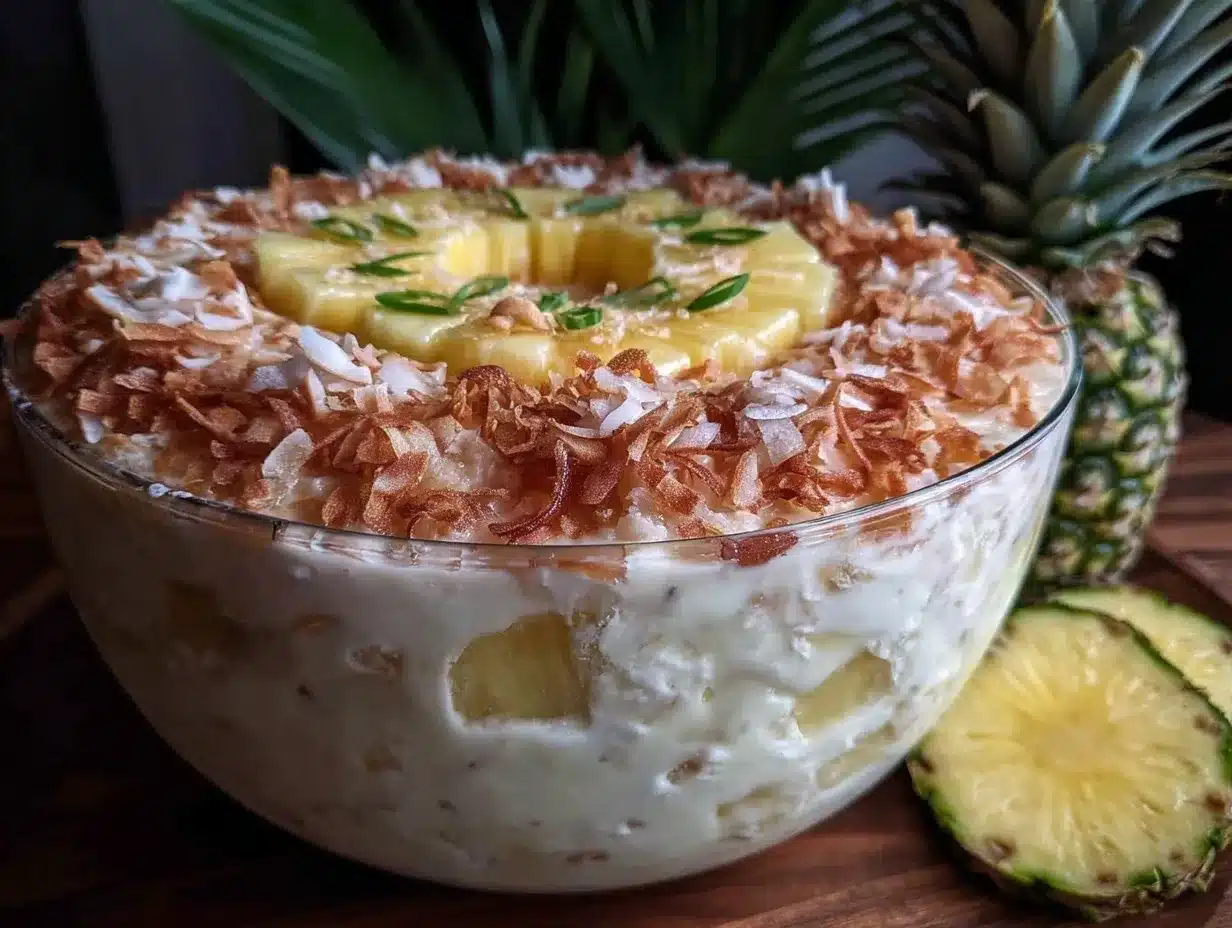 tropical coconut cream pineapple mocktail punch preparation steps