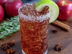 apple cinnamon sparkling mocktail - featured image