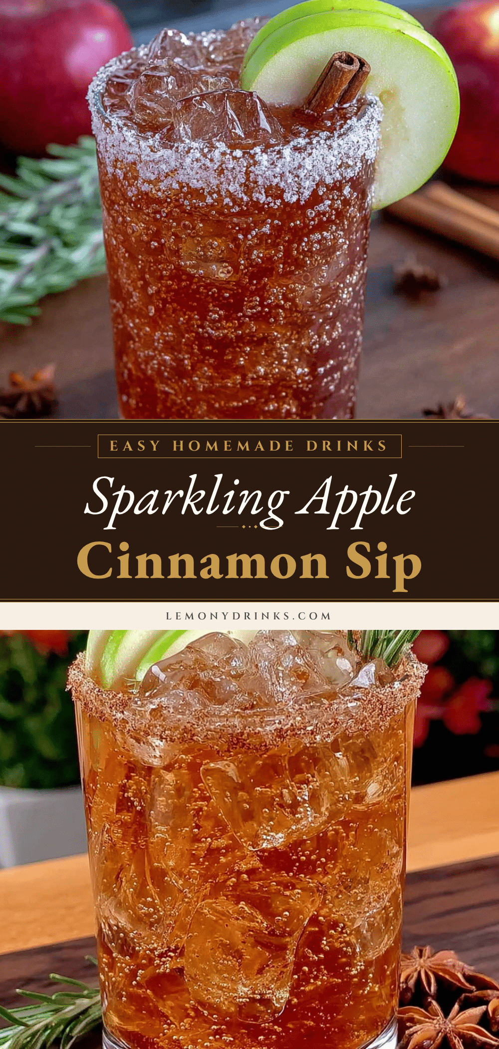 apple cinnamon sparkling mocktail recipe