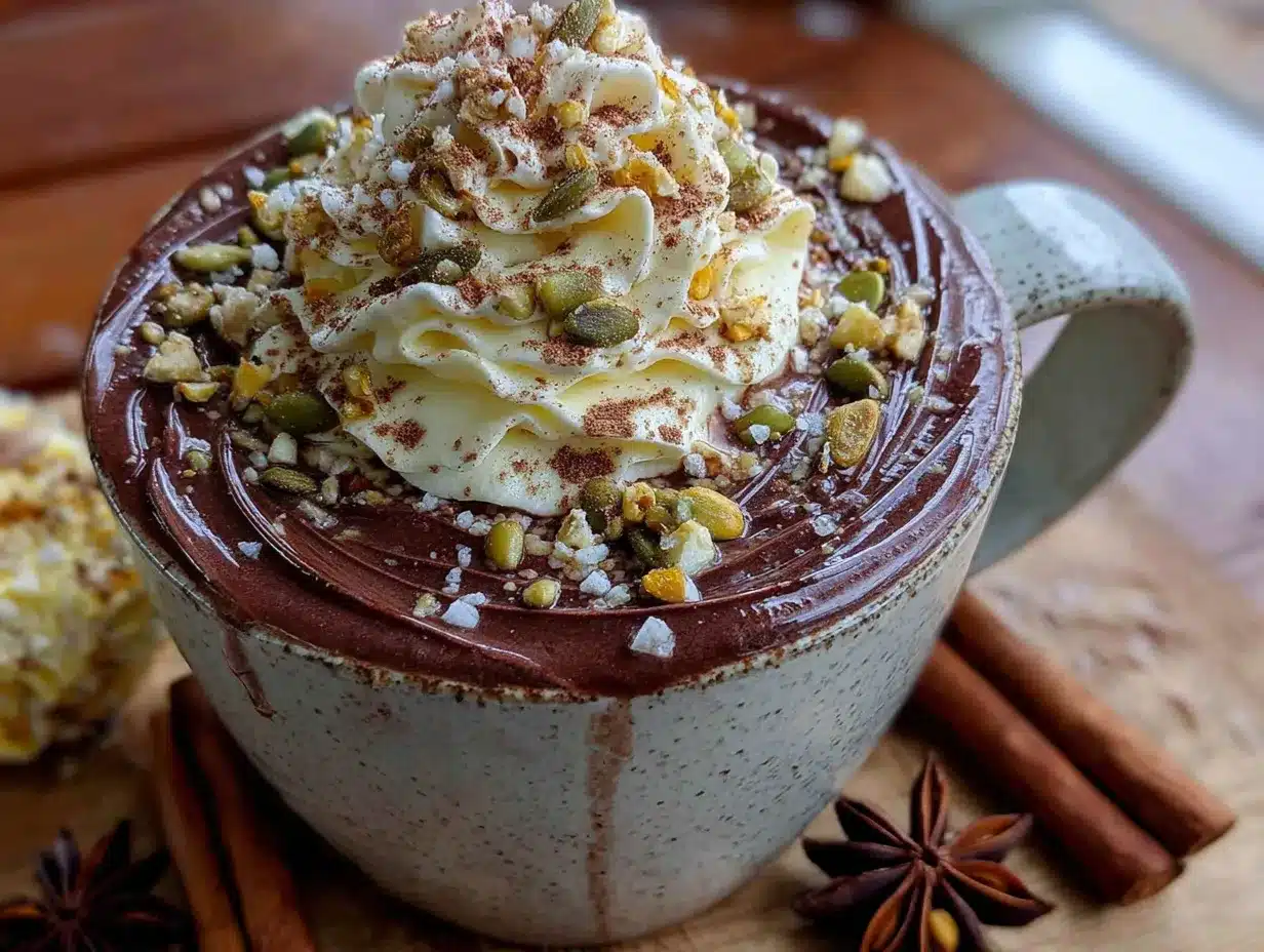 cozy brown butter pumpkin spice hot chocolate preparation steps