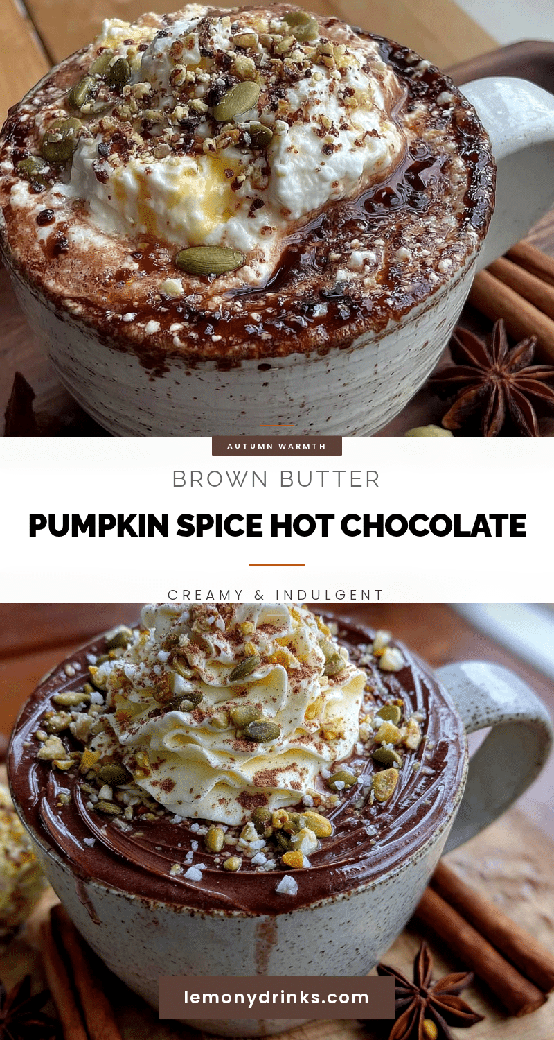 cozy brown butter pumpkin spice hot chocolate recipe