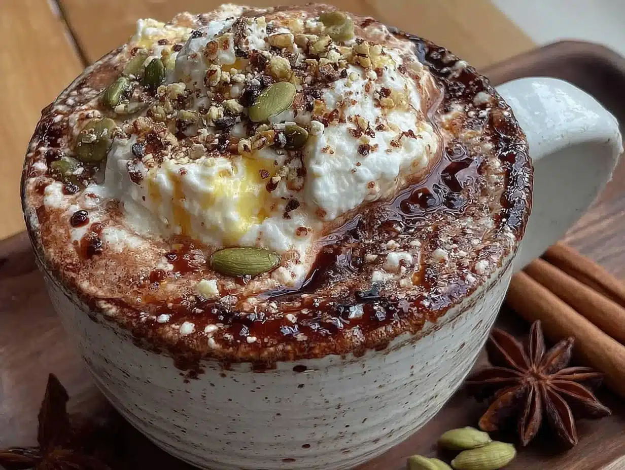 cozy brown butter pumpkin spice hot chocolate - featured image