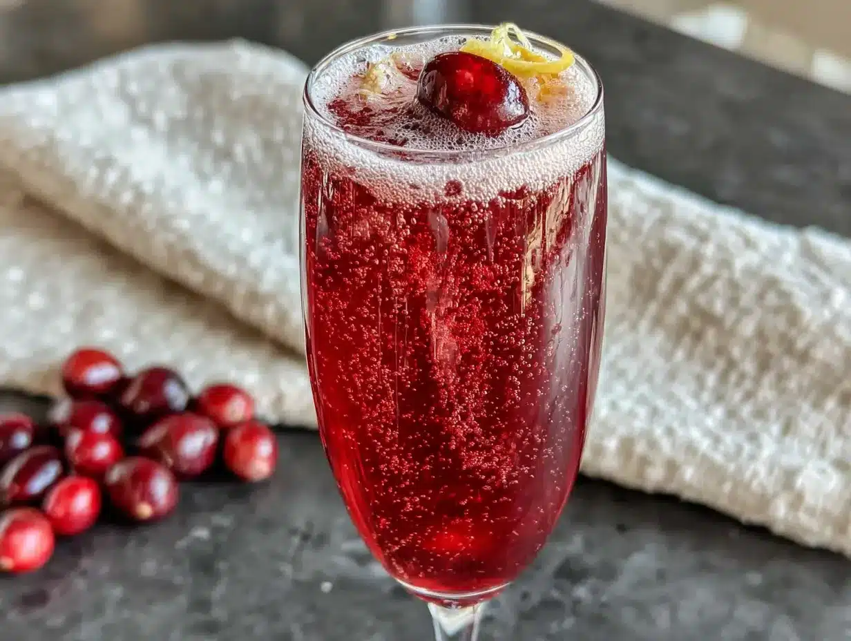 cranberry champagne cocktail preparation steps