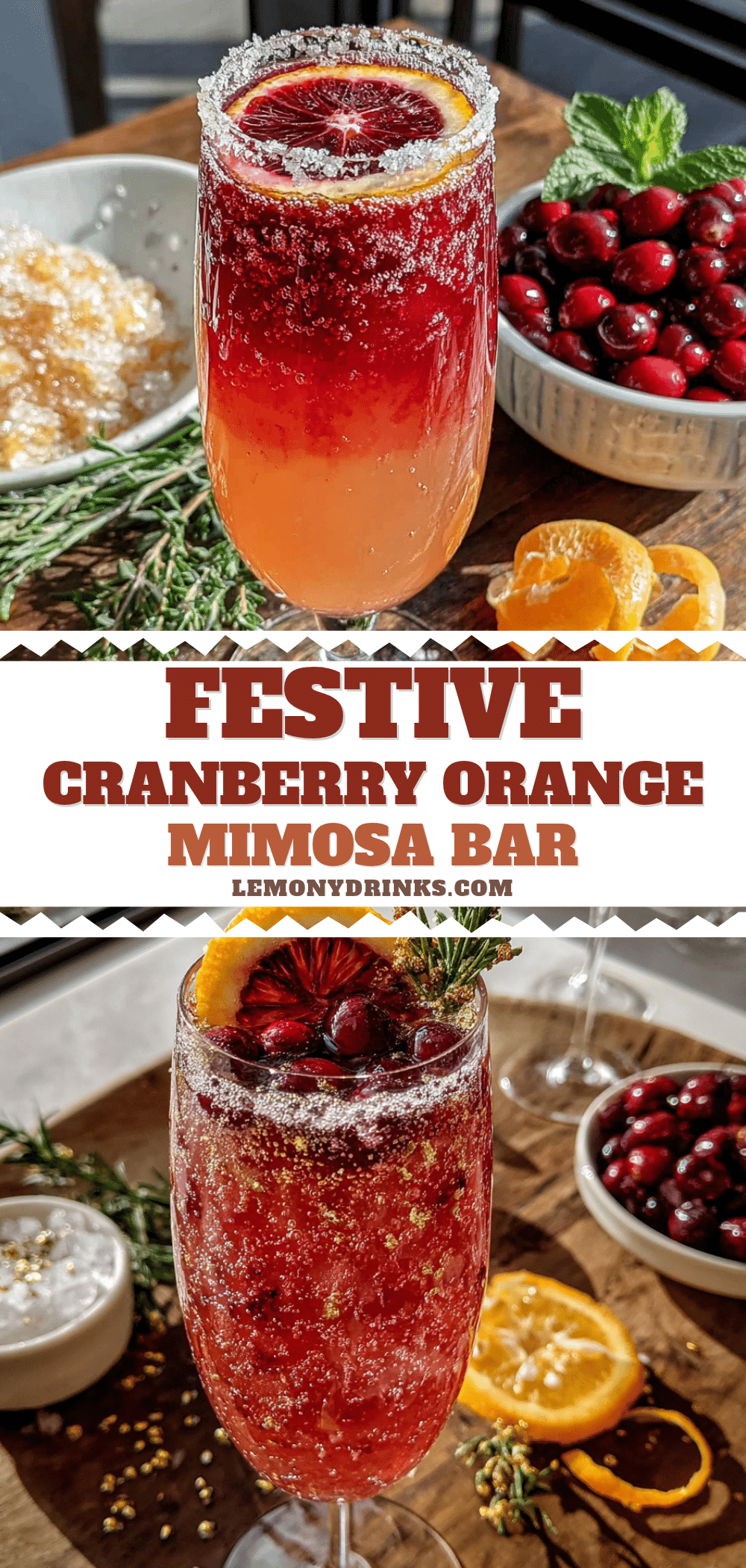 cranberry orange mimosa bar recipe