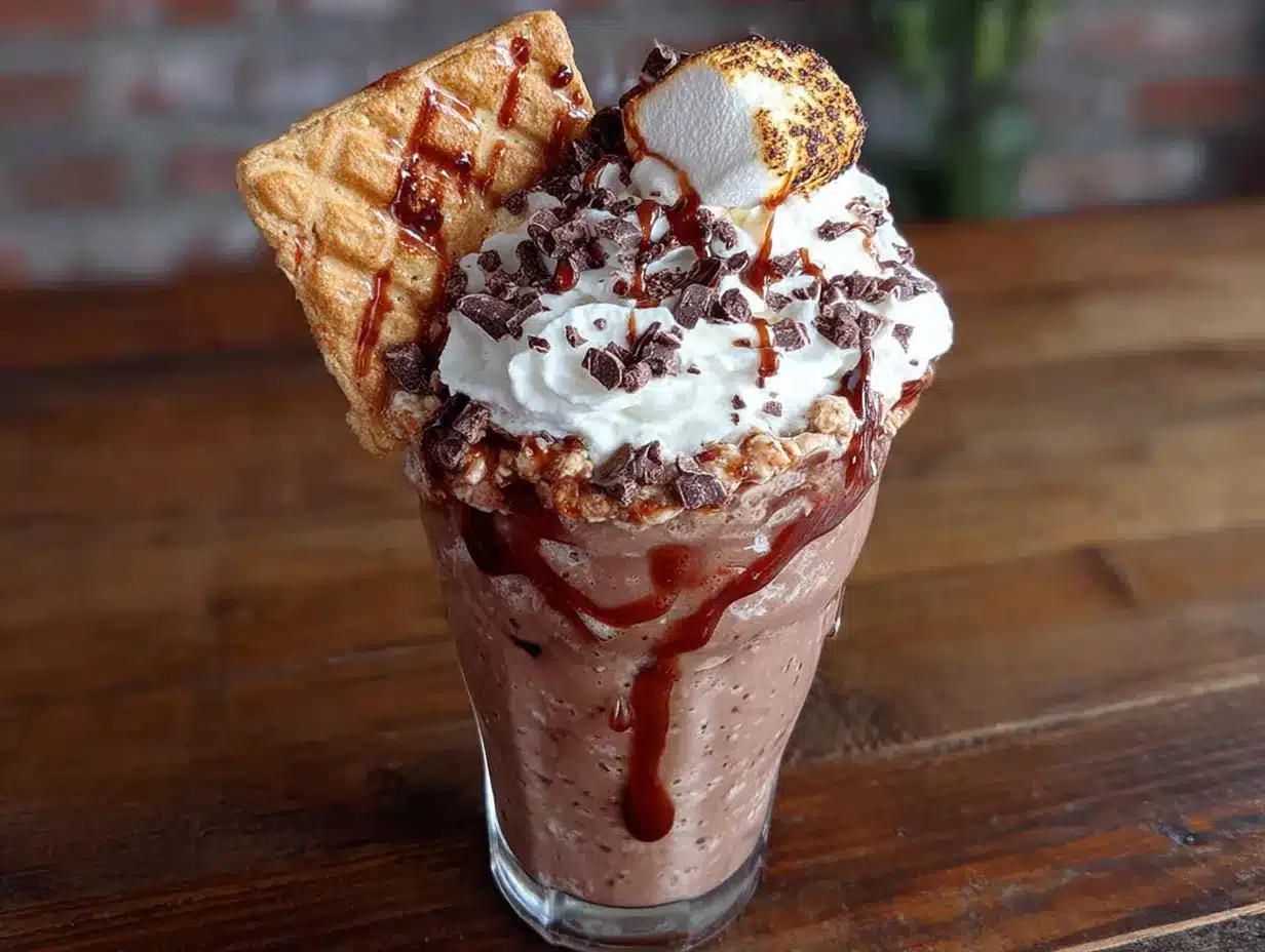 creamy frozen smores milkshake preparation steps
