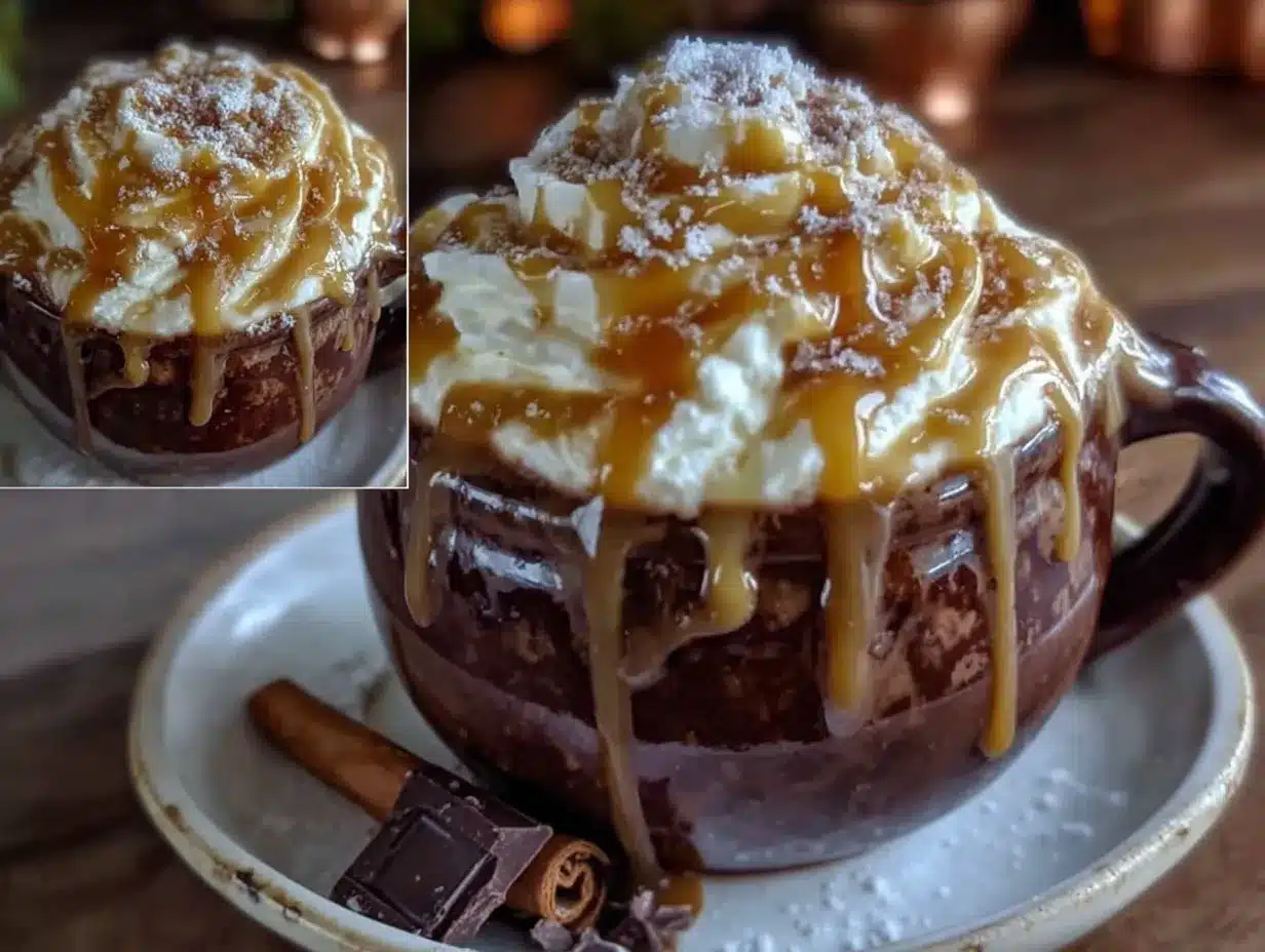 creamy slow cooker salted caramel hot chocolate preparation steps