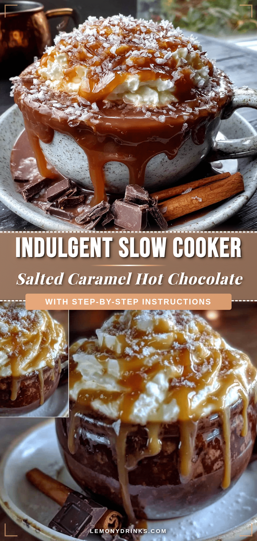 creamy slow cooker salted caramel hot chocolate recipe