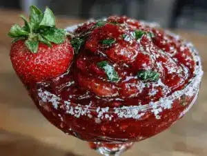 frozen strawberry basil daiquiri - featured image