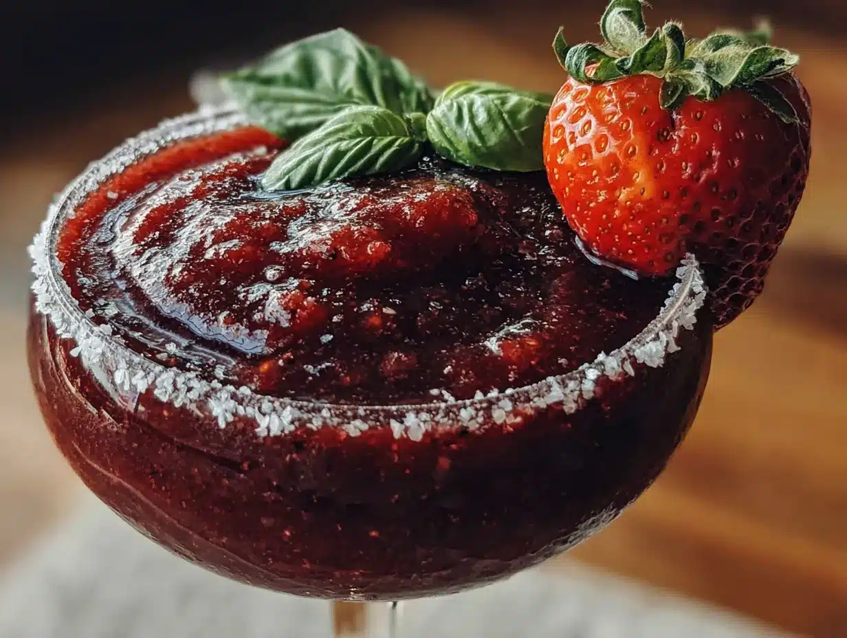 frozen strawberry basil daiquiri preparation steps