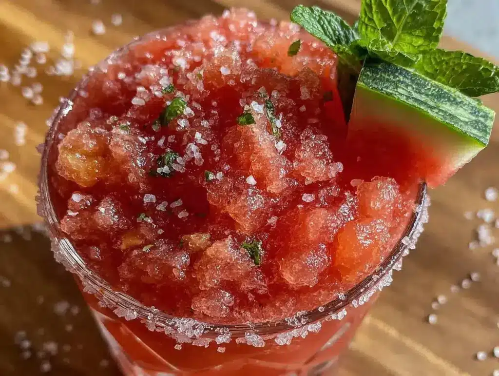 frozen watermelon margarita slush - featured image
