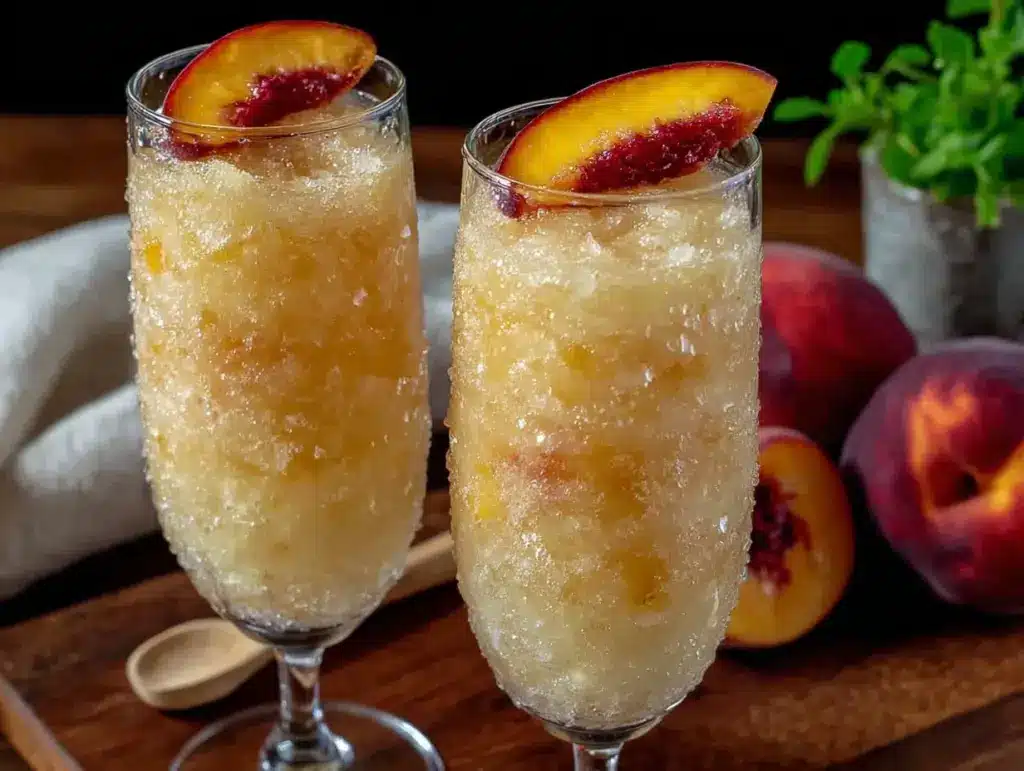 frozen white wine peach slushies - featured image