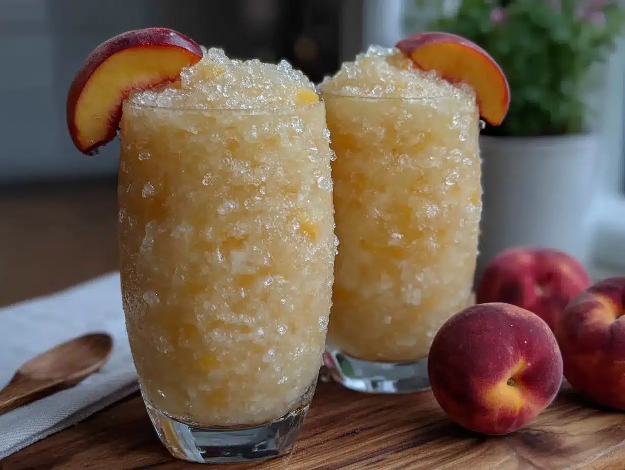 frozen white wine peach slushies preparation steps