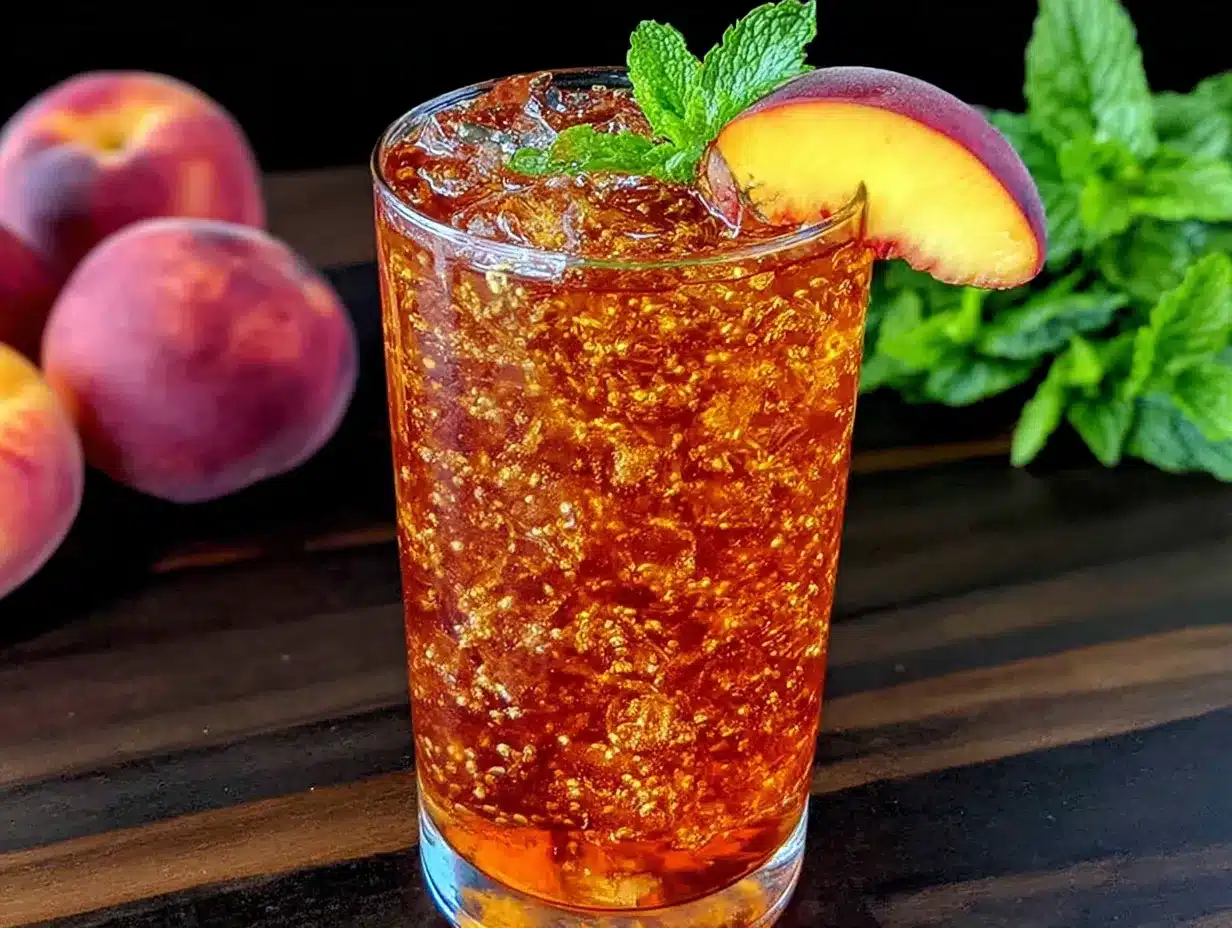 iced peach green tea refresher preparation steps