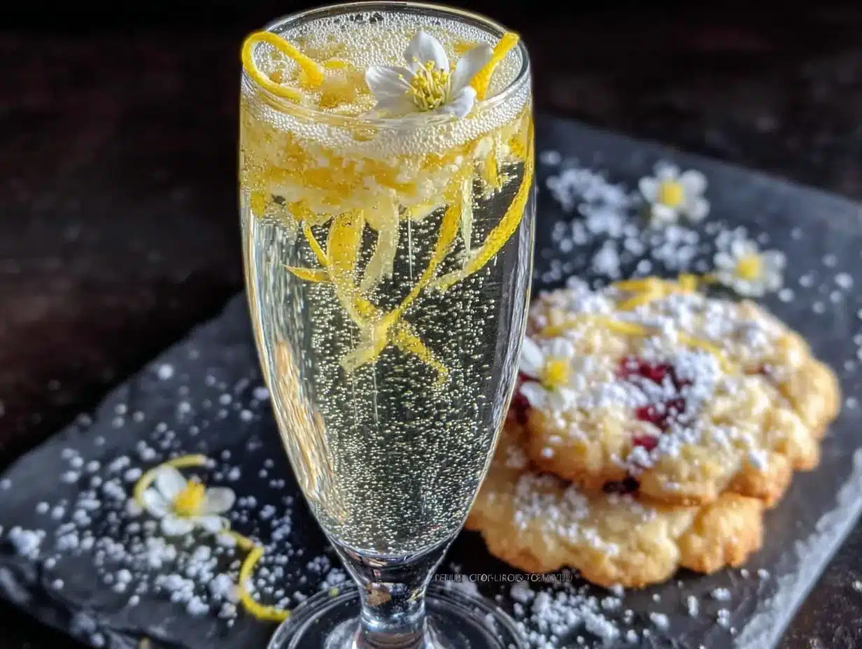 non-alcoholic elderflower champagne mocktail preparation steps