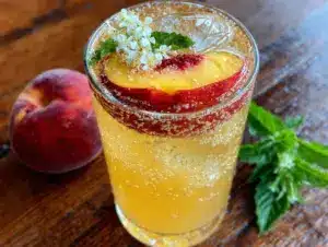 peach elderflower spritz - featured image