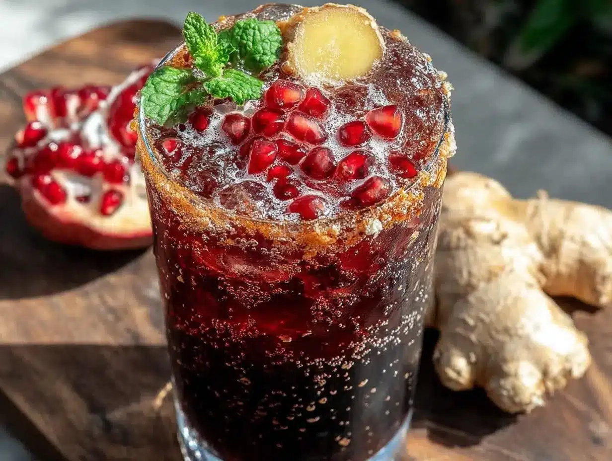 pomegranate ginger mocktail preparation steps